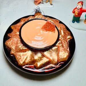 Nacho Chips Cheese Dip Platter Glass Ornament Game Day Party Food Tortilla
